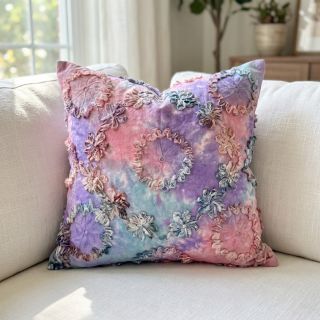 Țesătură din bumbac TIE DYE EMBROIDERY Eva tape design C