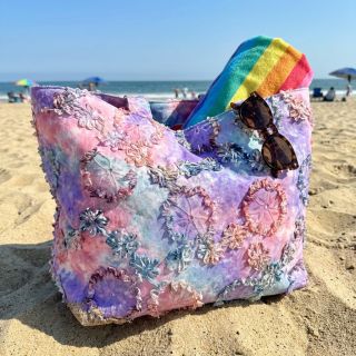 Țesătură din bumbac TIE DYE EMBROIDERY Eva tape design C