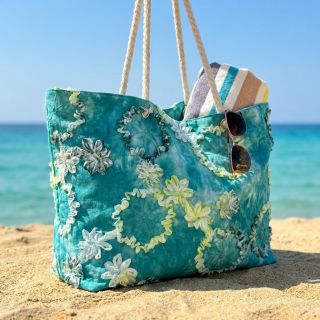 Țesătură din bumbac TIE DYE EMBROIDERY Eva tape design B