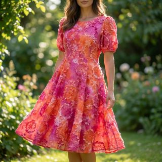 Țesătură din bumbac TIE DYE EMBROIDERY Eva tape design F