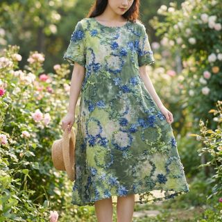 Țesătură din bumbac TIE DYE EMBROIDERY Eva tape design A