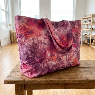 Țesătură din bumbac TIE DYE EMBROIDERY Flora design D