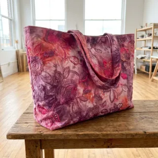Țesătură din bumbac TIE DYE EMBROIDERY Flora design D