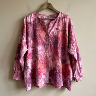 Țesătură din bumbac TIE DYE EMBROIDERY Flora design D