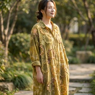 Țesătură din bumbac TIE DYE EMBROIDERY Eva tape design E