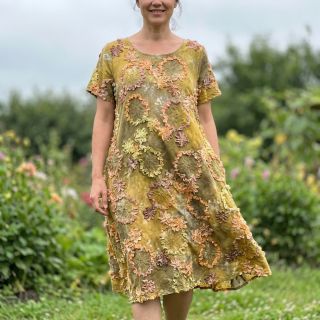 Țesătură din bumbac TIE DYE EMBROIDERY Eva tape design E