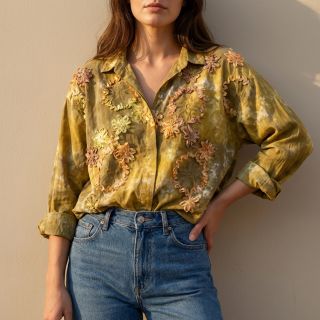 Țesătură din bumbac TIE DYE EMBROIDERY Eva tape design E