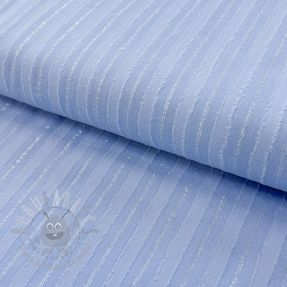 Țesătură din bumbac VOILE LUREX Stripes light blue