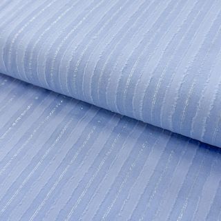 Țesătură din bumbac VOILE LUREX Stripes light blue