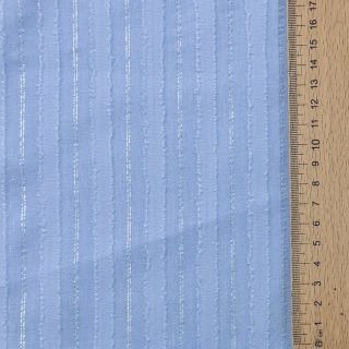 Țesătură din bumbac VOILE LUREX Stripes light blue