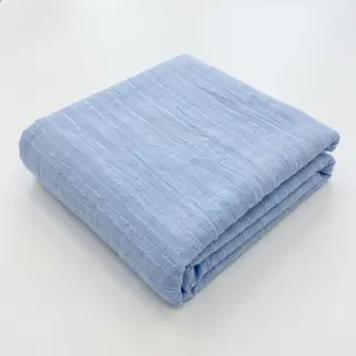 Țesătură din bumbac VOILE LUREX Stripes light blue
