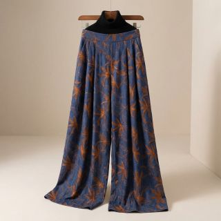 Țesătură din bumbac JEANS Embroidery Flowers camel