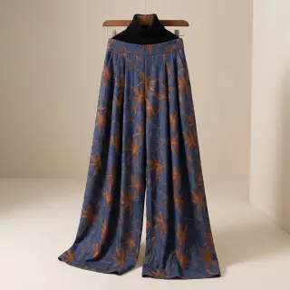 Țesătură din bumbac JEANS Embroidery Flowers camel