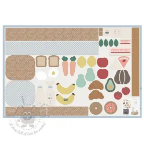 Țesătură din bumbac Farmers market PANEL digital print