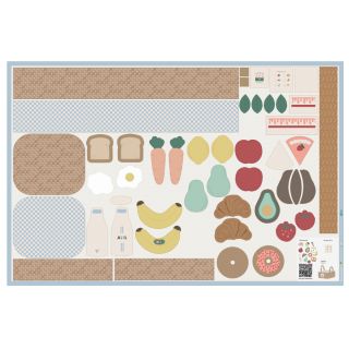 Țesătură din bumbac Farmers market PANEL digital print