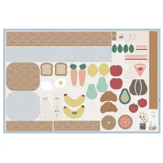Țesătură din bumbac Farmers market PANEL digital print