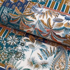 Țesătură decorativă jacquard Basmati allover bleu