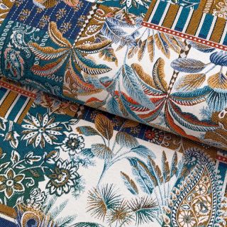 Țesătură decorativă jacquard Basmati allover bleu