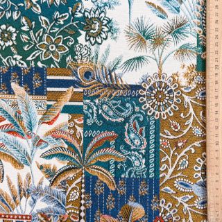 Țesătură decorativă jacquard Basmati allover bleu