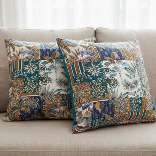 Țesătură decorativă jacquard Basmati allover bleu