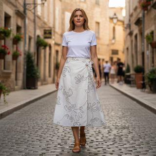 Țesătură din bumbac EMBROIDERY Loom En Light off white