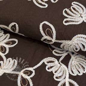 Țesătură din bumbac EMBROIDERY Loom En Light brown