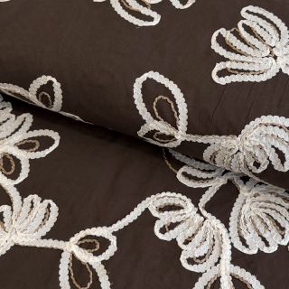 Țesătură din bumbac EMBROIDERY Loom En Light brown