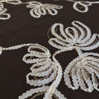 Țesătură din bumbac EMBROIDERY Loom En Light brown