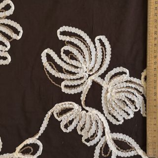 Țesătură din bumbac EMBROIDERY Loom En Light brown