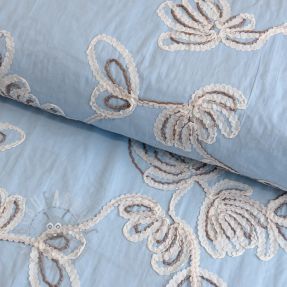 Țesătură din bumbac EMBROIDERY Loom En Light baby blue