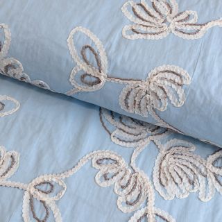 Țesătură din bumbac EMBROIDERY Loom En Light baby blue