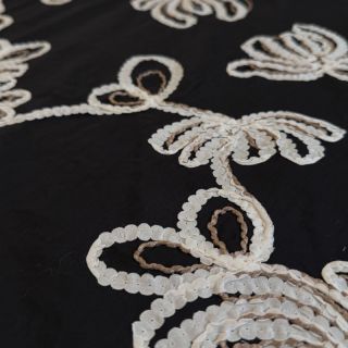 Țesătură din bumbac EMBROIDERY Loom En Light black