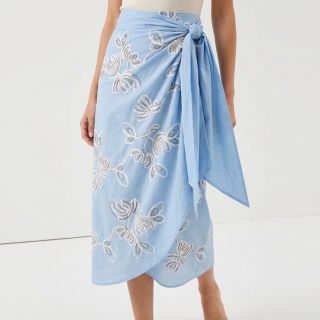 Țesătură din bumbac EMBROIDERY Loom En Light baby blue