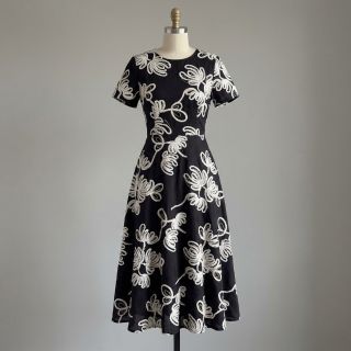 Țesătură din bumbac EMBROIDERY Loom En Light black