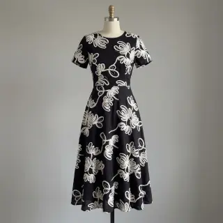 Țesătură din bumbac EMBROIDERY Loom En Light black