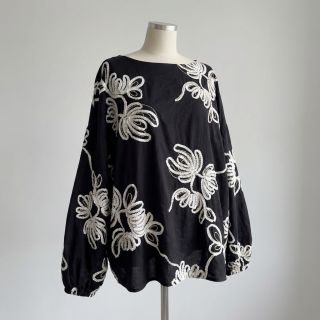 Țesătură din bumbac EMBROIDERY Loom En Light black