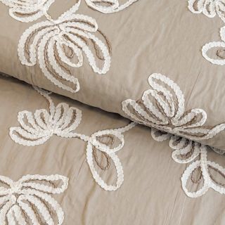 Țesătură din bumbac EMBROIDERY Loom En Light natural