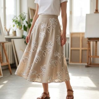 Țesătură din bumbac EMBROIDERY Loom En Light natural