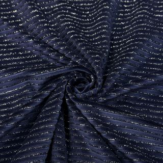Tesătură elastică din catifea VELVET LUREX Stripe marine