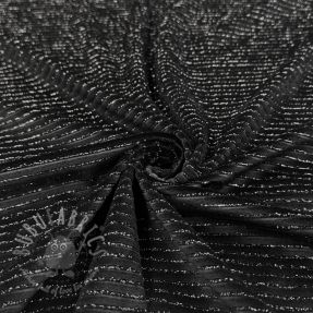 Tesătură elastică din catifea VELVET LUREX Stripe black