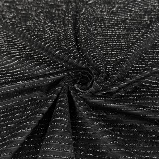 Tesătură elastică din catifea VELVET LUREX Stripe black
