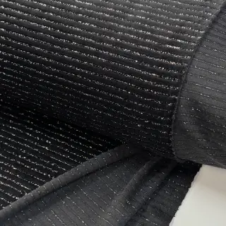 Tesătură elastică din catifea VELVET LUREX Stripe black
