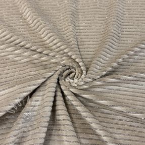 Tesătură elastică din catifea VELVET LUREX Stripe beige