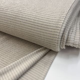 Tesătură elastică din catifea VELVET LUREX Stripe beige