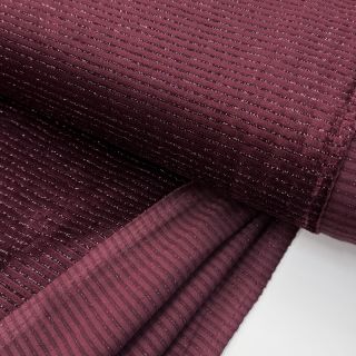 Tesătură elastică din catifea VELVET LUREX Stripe bordeaux