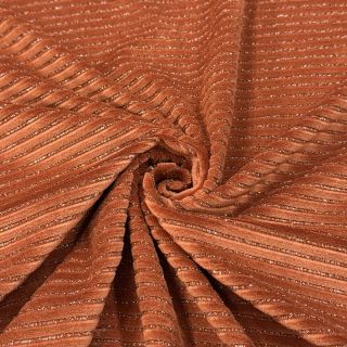 Tesătură elastică din catifea VELVET LUREX Stripe brick