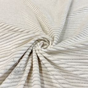 Tesătură elastică din catifea VELVET LUREX Stripe off white