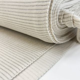 Tesătură elastică din catifea VELVET LUREX Stripe off white