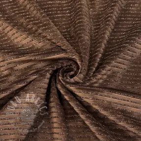 Tesătură elastică din catifea VELVET LUREX Stripe dark brown