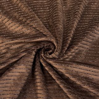 Tesătură elastică din catifea VELVET LUREX Stripe dark brown